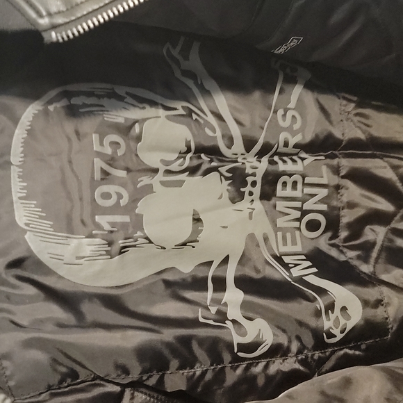 Members Only Elongated Leather Jacket Black Large - Picture 7 of 9